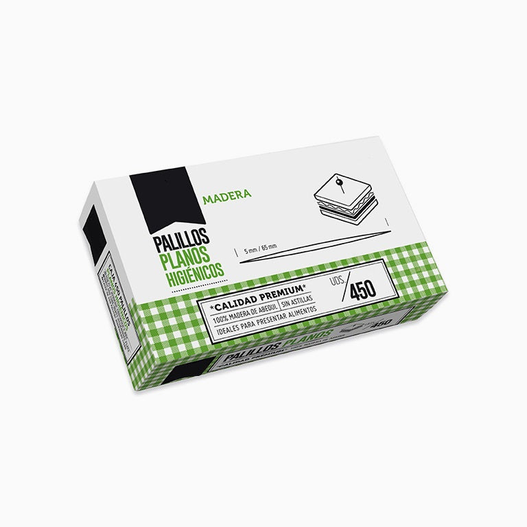 Cajita Palillos Planos Madera 2 Cajas 450 uds