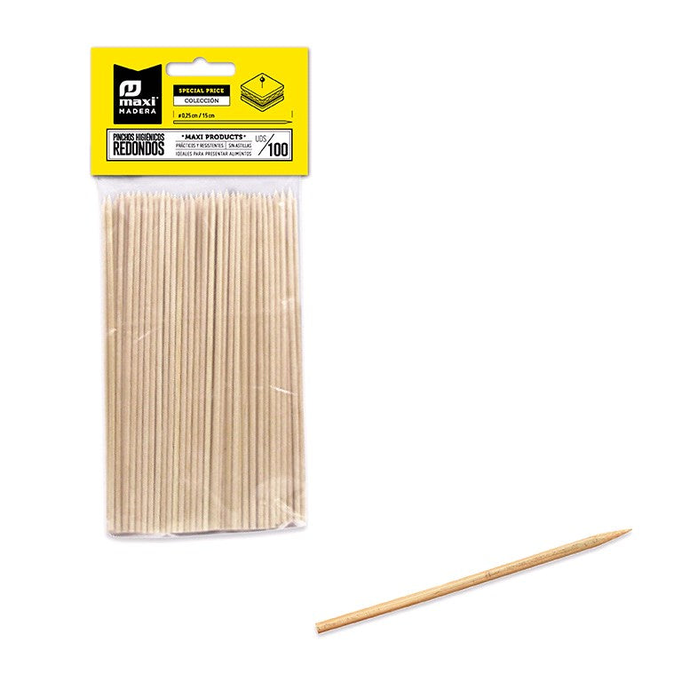 Pincho Bambú Redondo Ø0,25 cm x 15 cm
