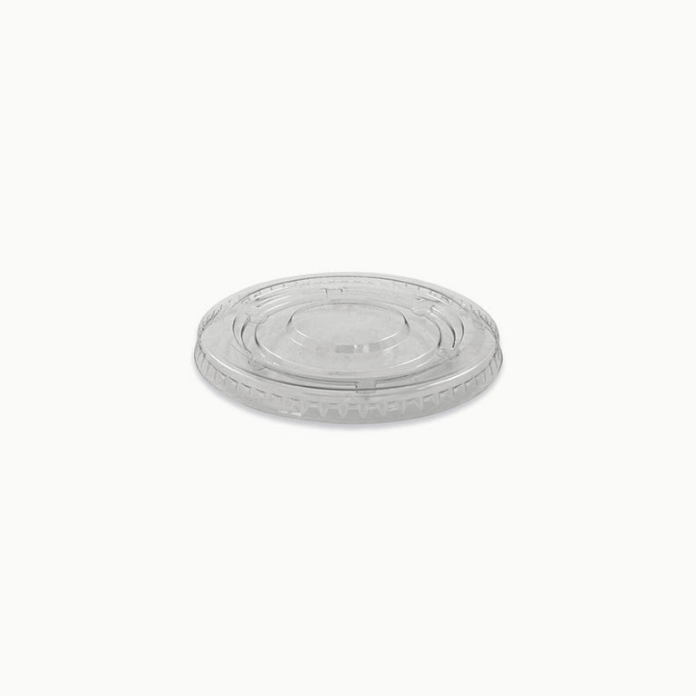 Tapa Plana Premium Plástico PET 9,2cm Transparente 50 uds