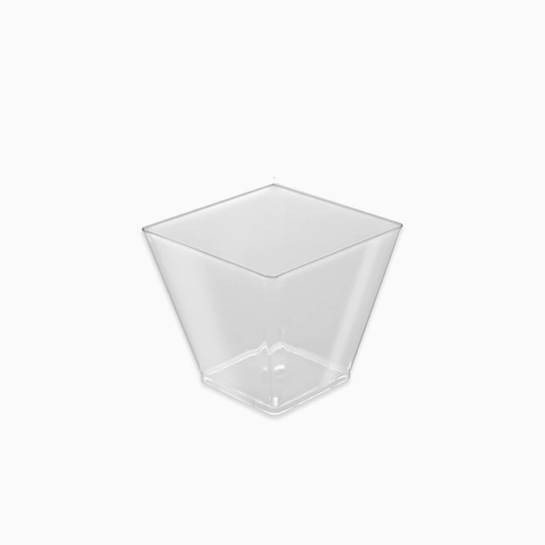 Bol Plástico Cuadrado Finger Food 120 cc Transparente