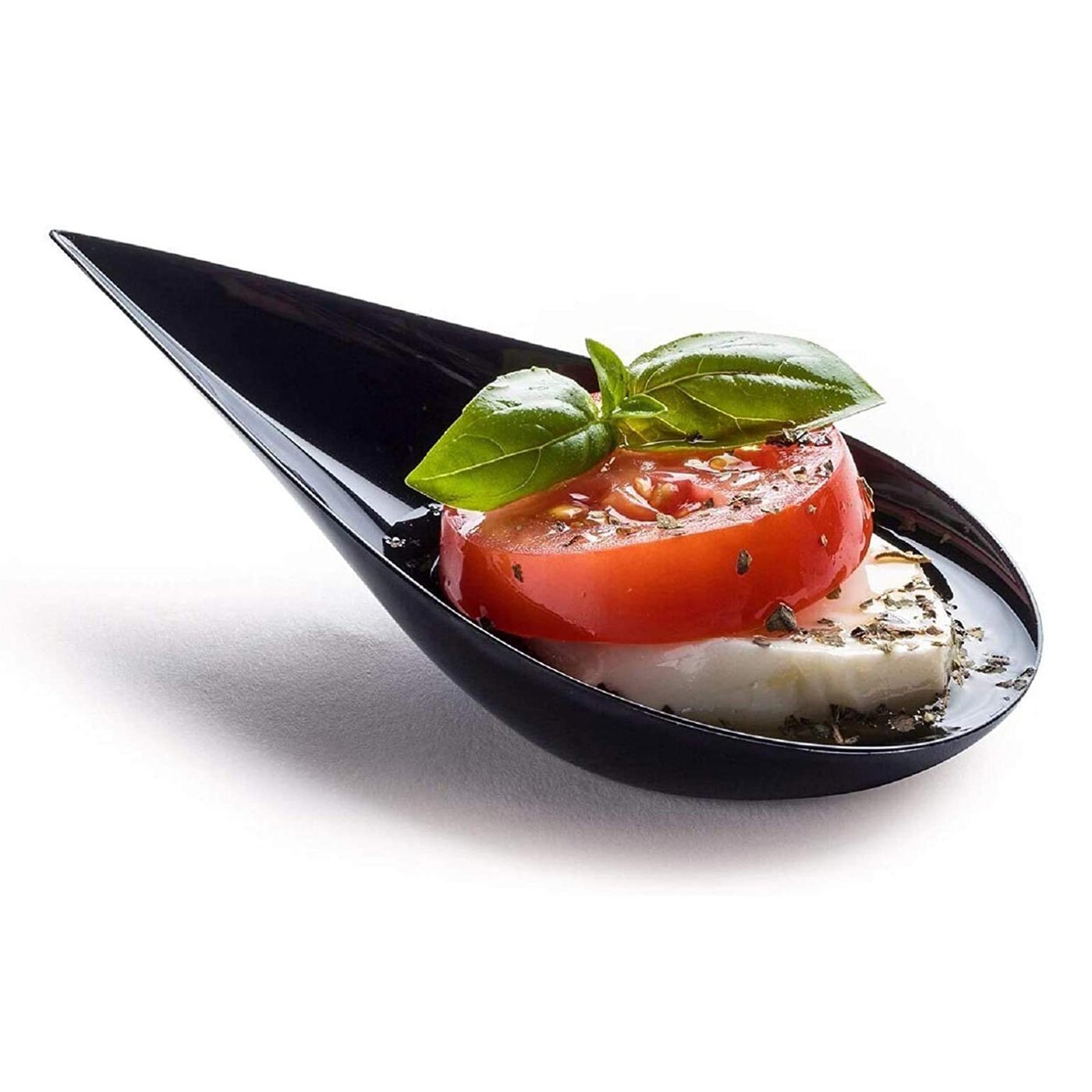 Cuchara Aperitivo Finger Food Plástico Reutilizable 10.1 x 5 cm 50 uds Negro