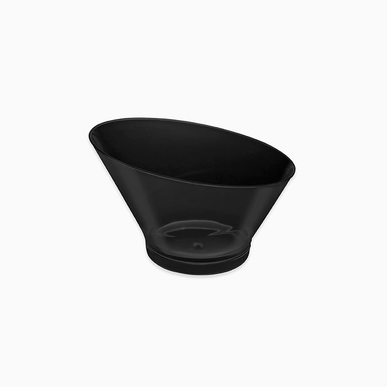 Mini Bol Redondo Asimétrico Plástico Reutilizable PS Finger Food 250cc Negro 25 uds