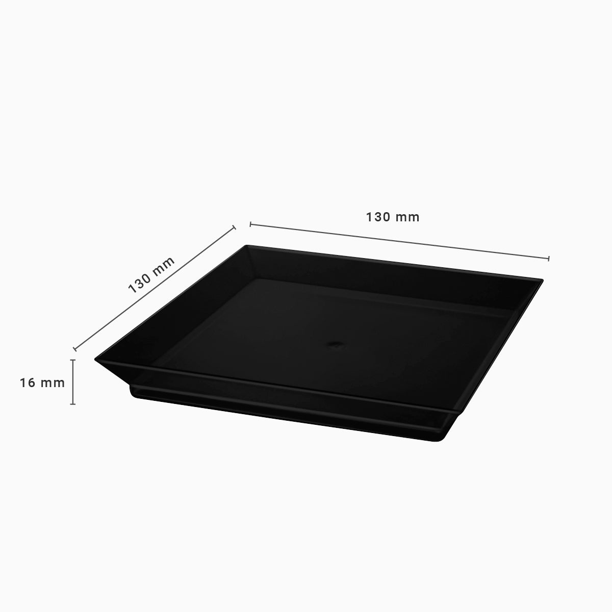 Plato Plástico Reutilizable Cuadrado Finger Food 13 x 13 cm Negro 200 Unidades