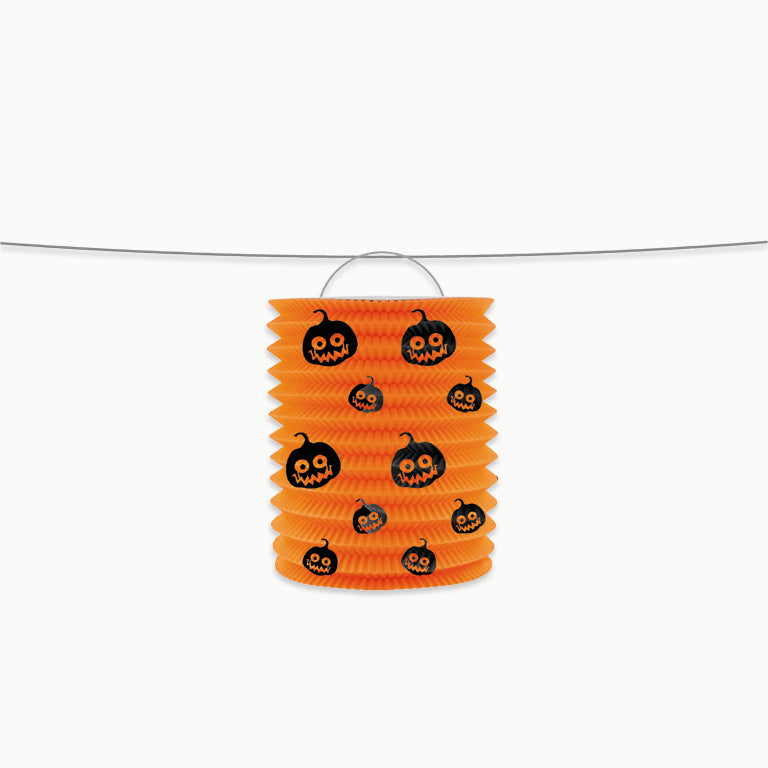 Farolillo Papel Halloween Calabazas 16 x 16 cm Naranja