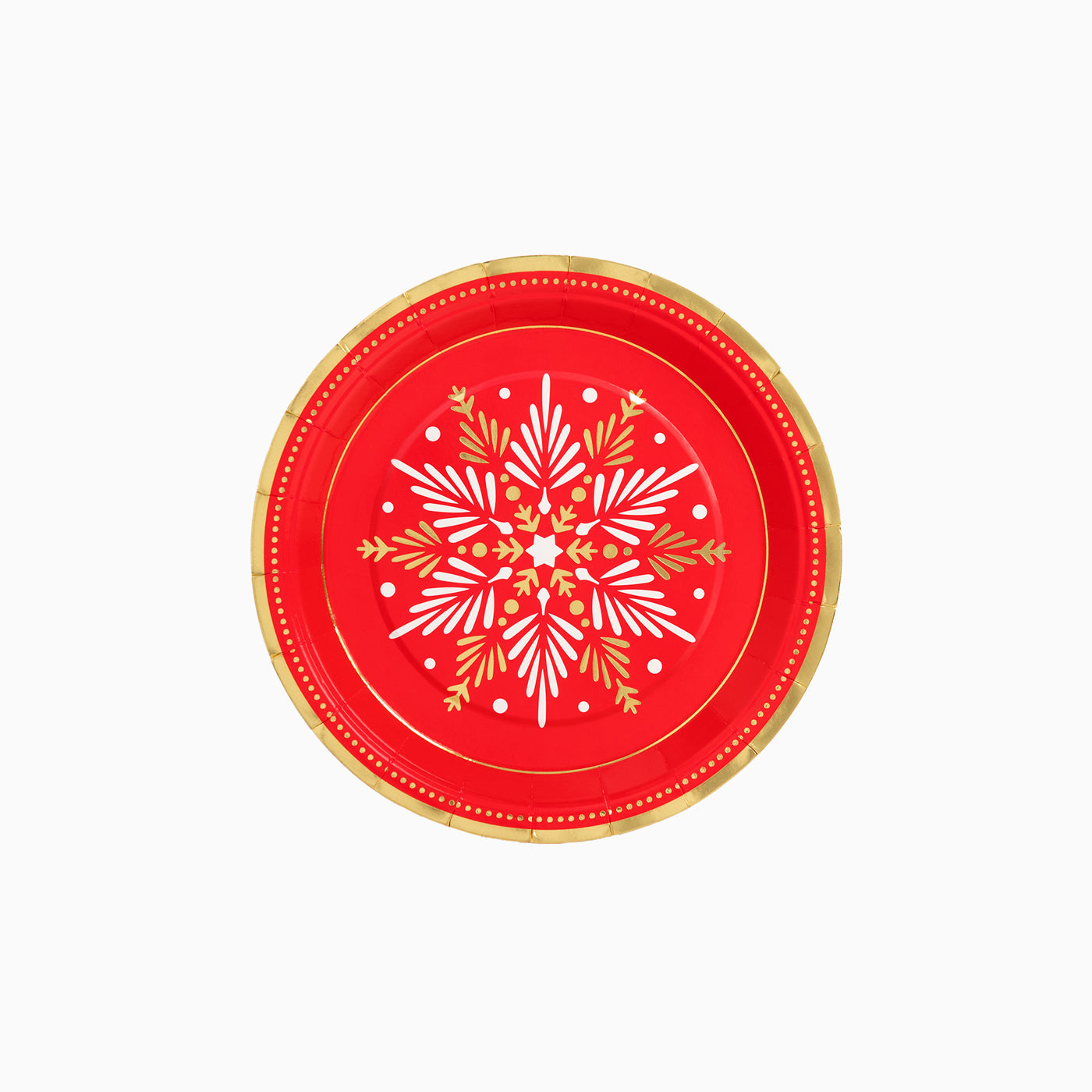 Plato Postre Navidad Estrella Rojo