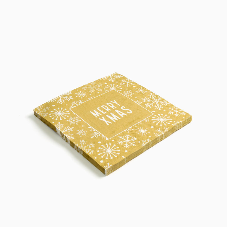 Servilleta Merry Xmas Oro