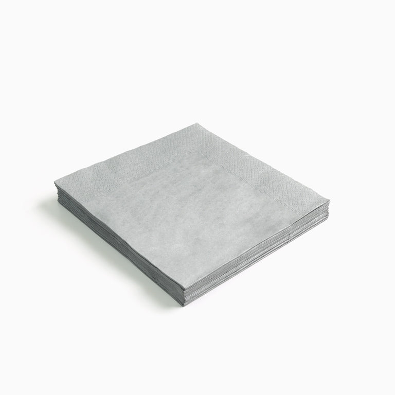 Servilleta Doble Capa Papel Metalizada  33 x 33 cm Plata (30 uds)