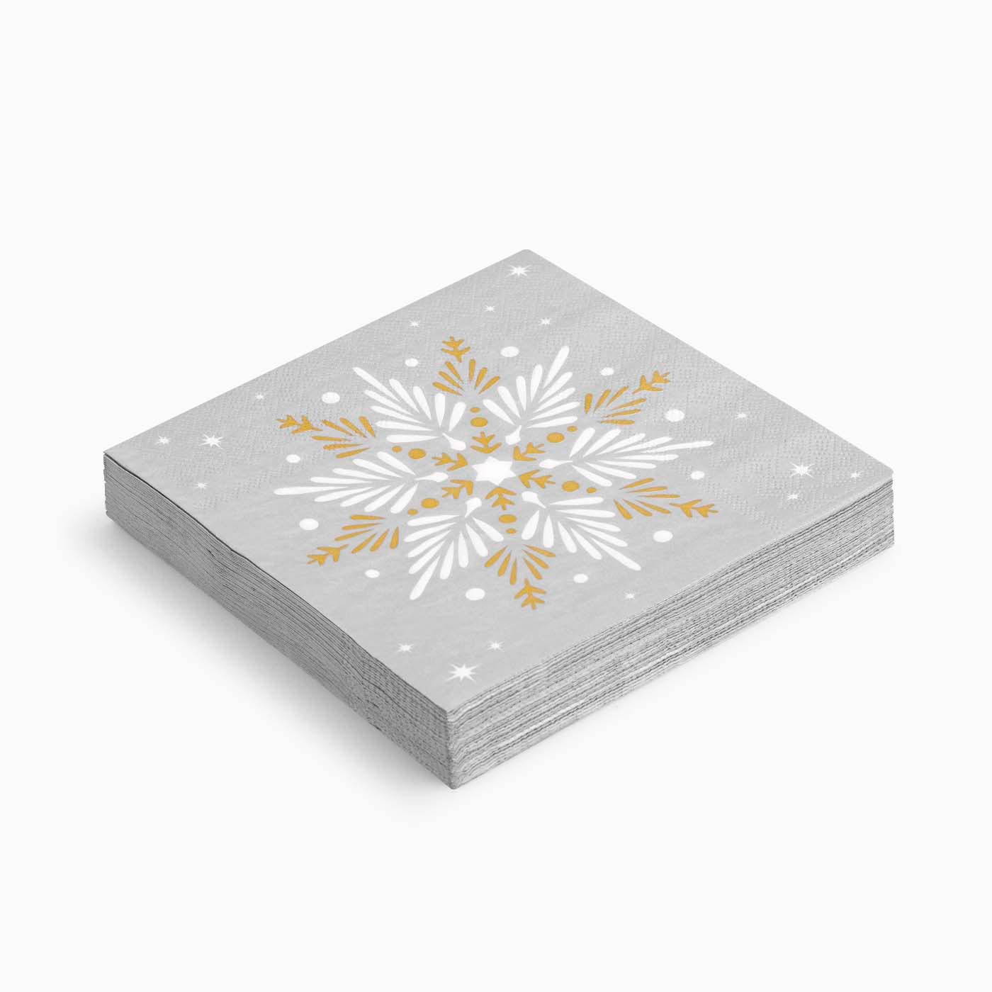 Servilleta Navidad Estrella Plata