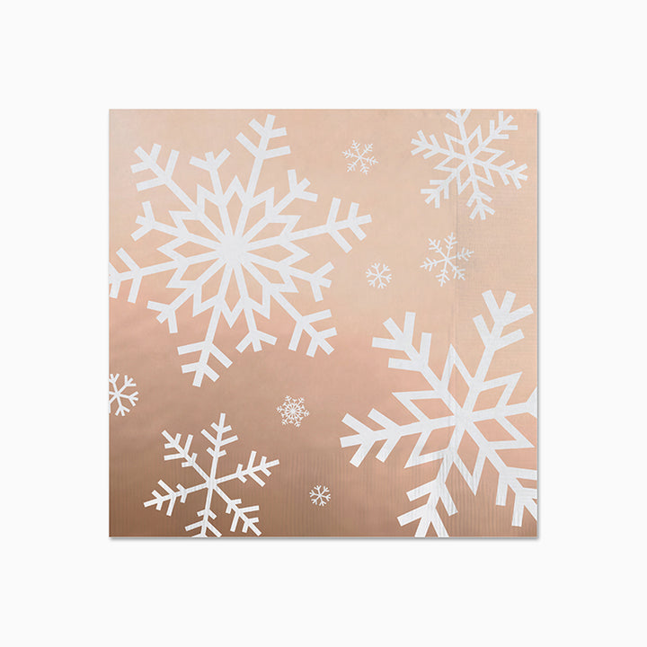 Servilleta Navidad Copo de Nieve 33cm Oro Rosa