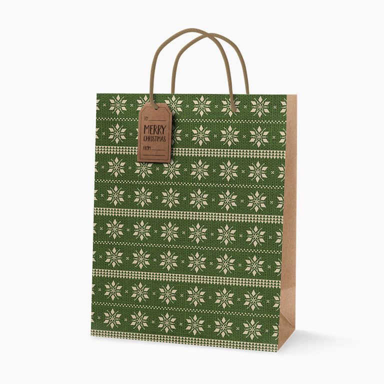 Bolsa Regalo Navidad Grande Copo de Nieve