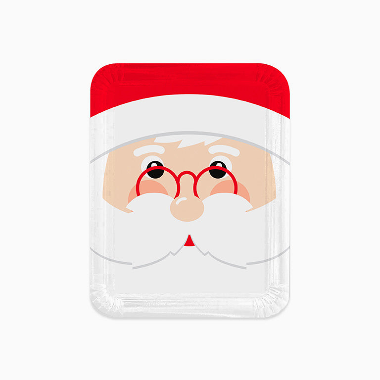 Bandeja Cartón Rectangular Santa Claus 22 x 28 cm