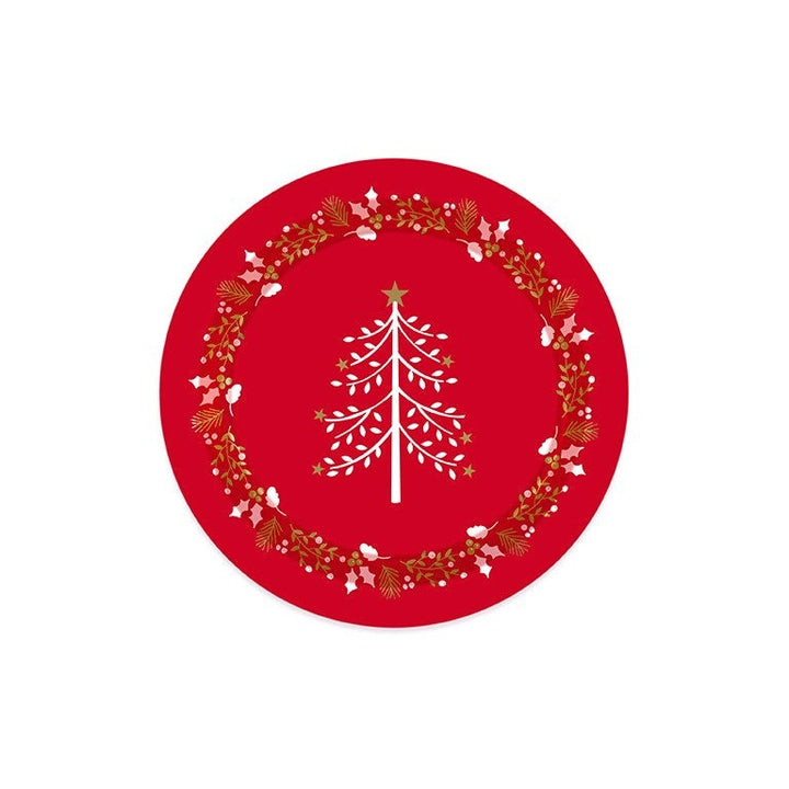 Plato Cartón Llano Navidad Ø 23 cm Rojo