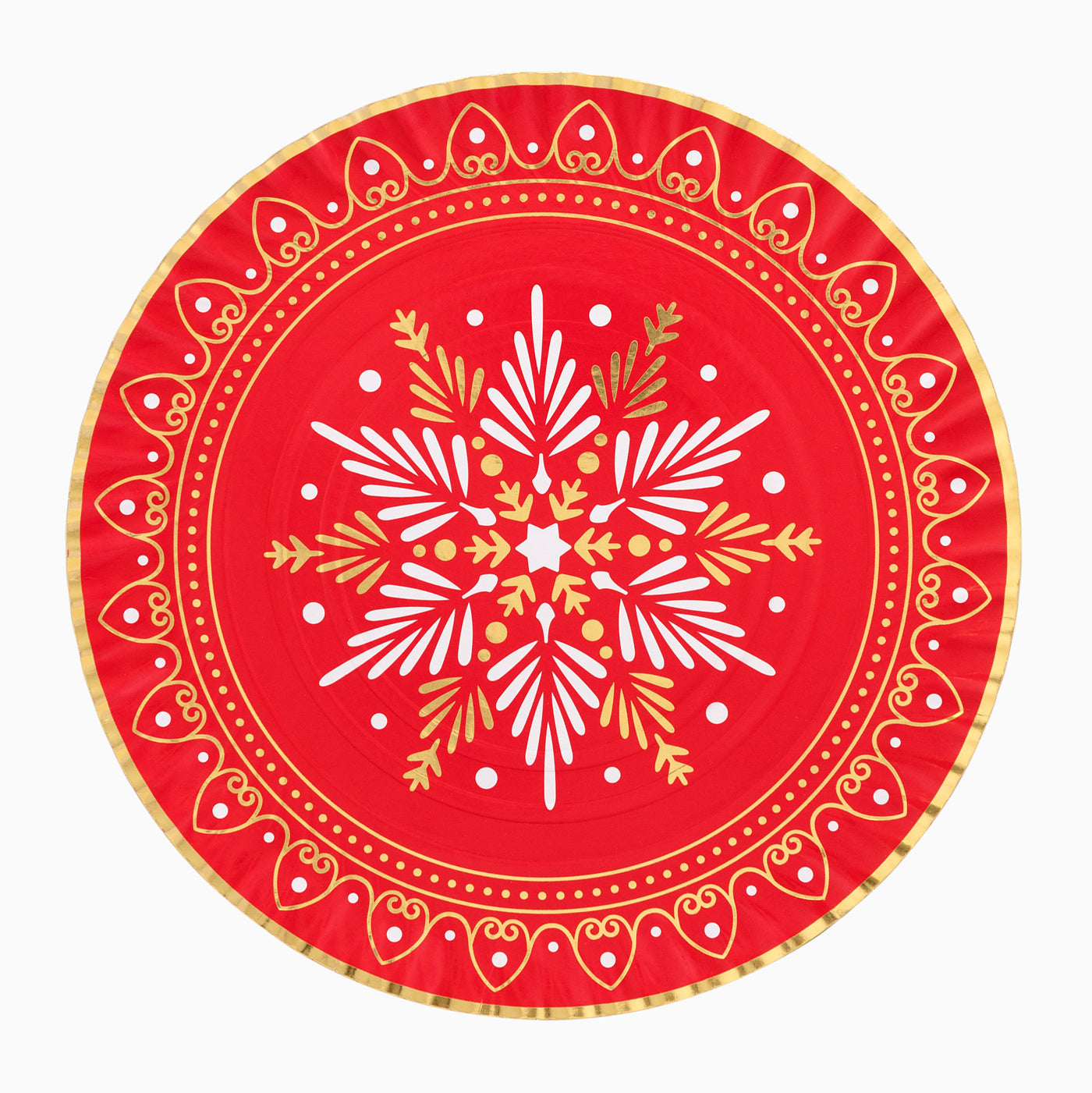 Bandeja Redonda Navidad Ø30 cm Estrella Rojo