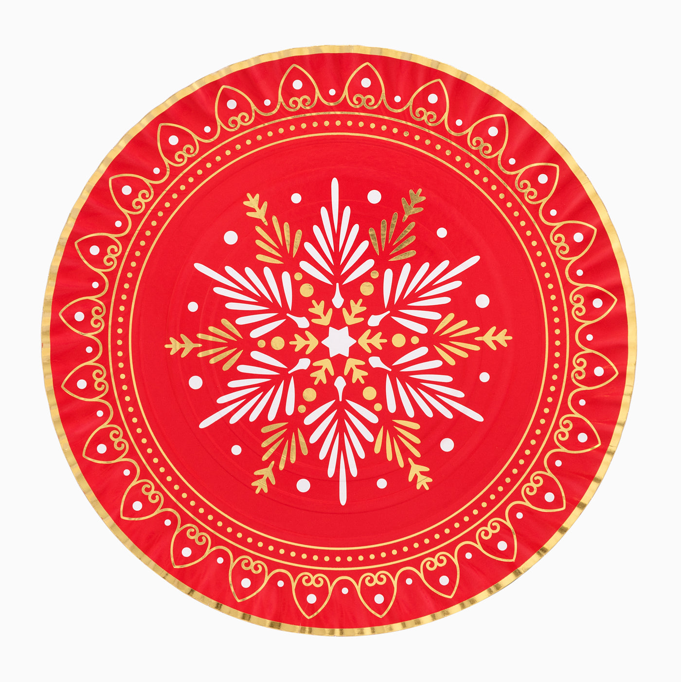 Bandeja Redonda Navidad Ø 30 cm Estrella Rojo
