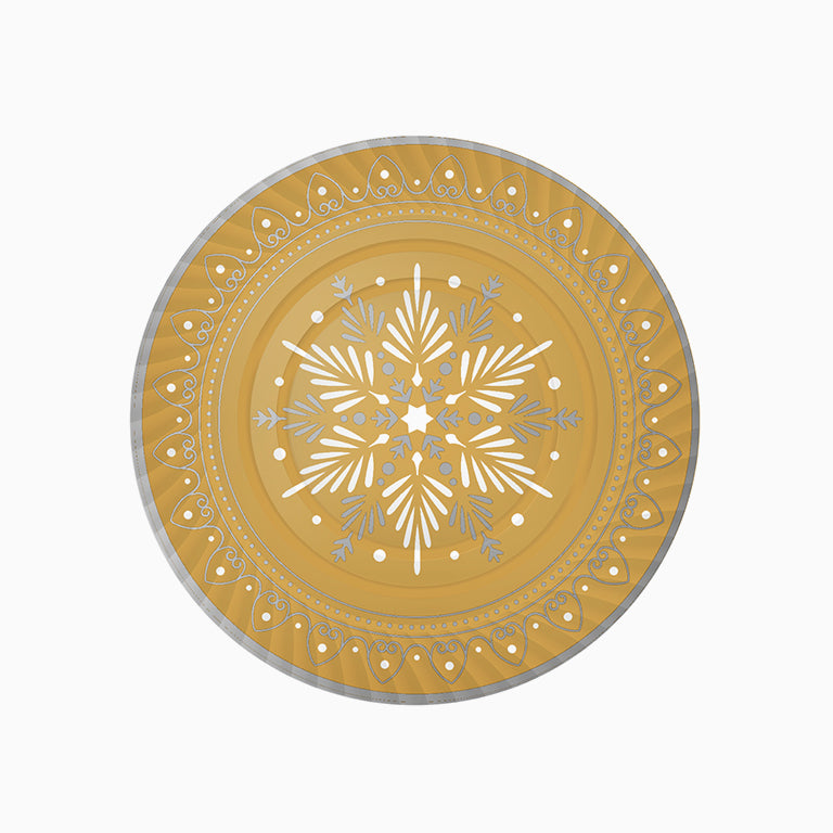 Bandeja Redonda Navidad Ø30 cm Estrella Oro
