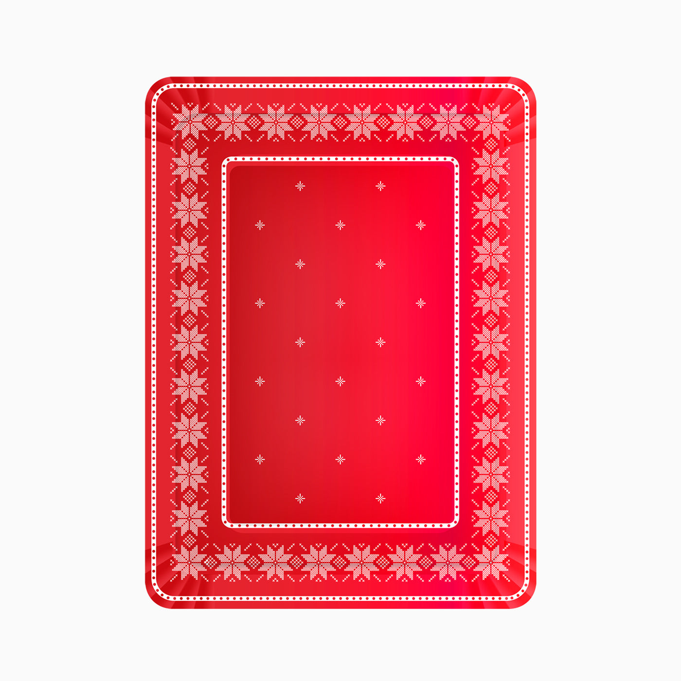 Bandeja Rectangular Navidad 25 x 34 cm Bordado Rojo