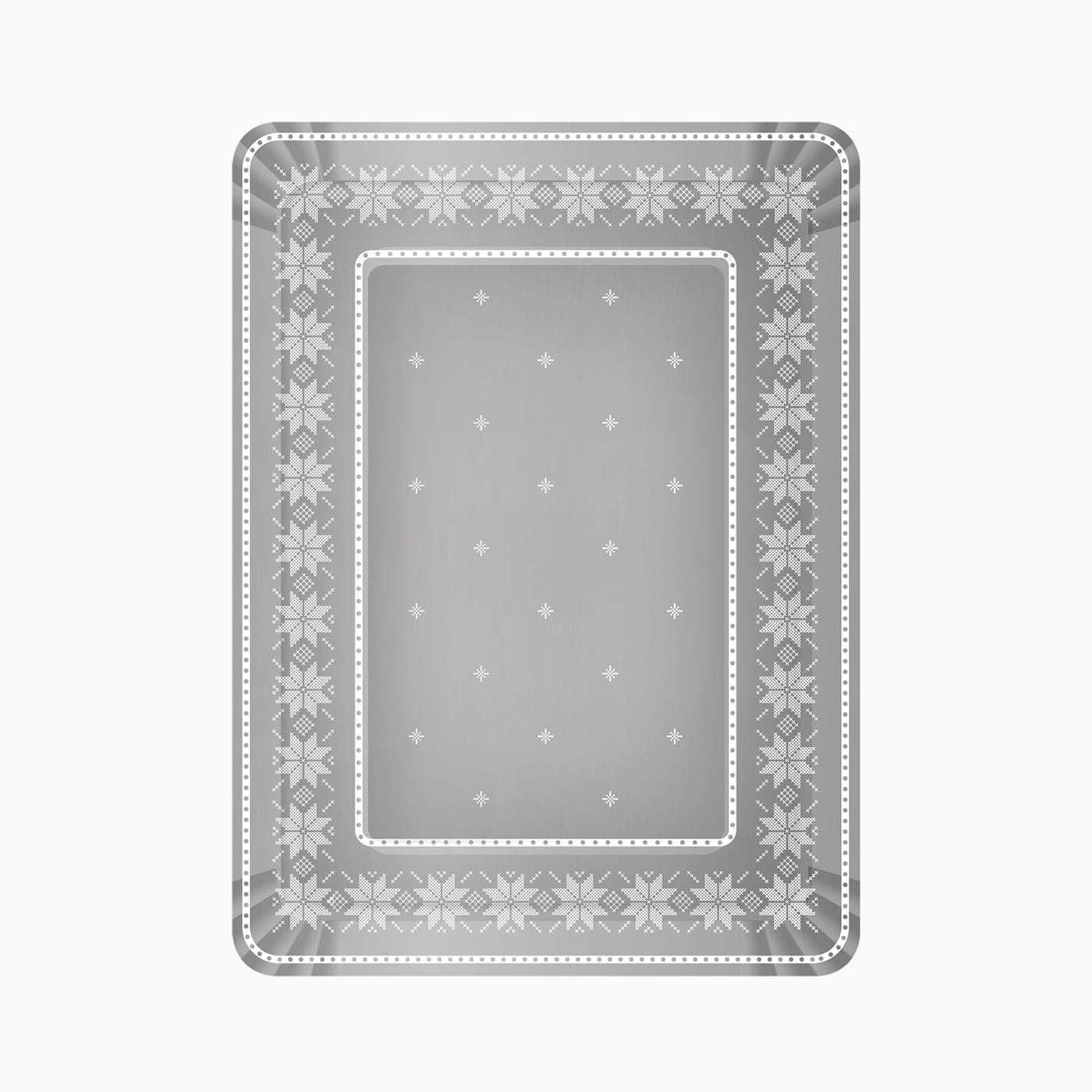 Bandeja Rectangular Navidad 25 x 34 cm Bordado Plata