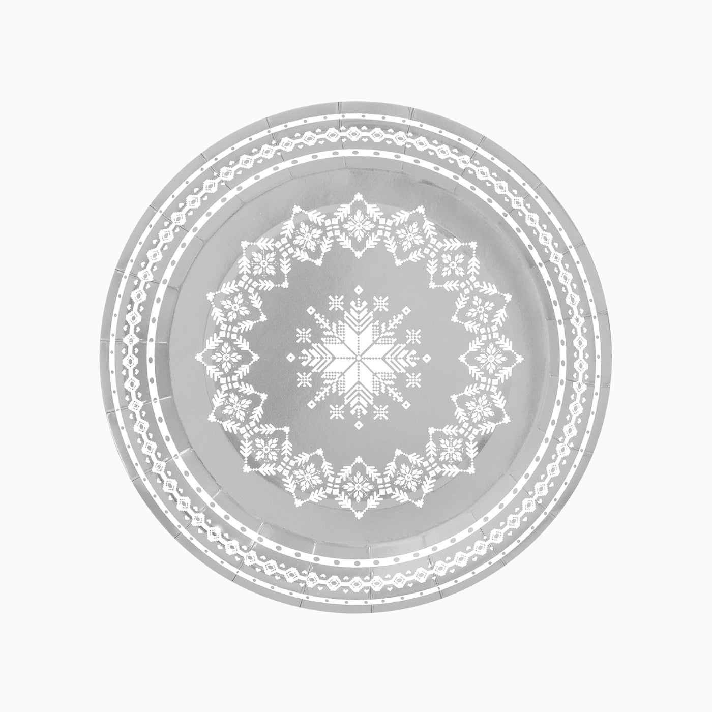 Plato Redondo Plata Navidad Bordado