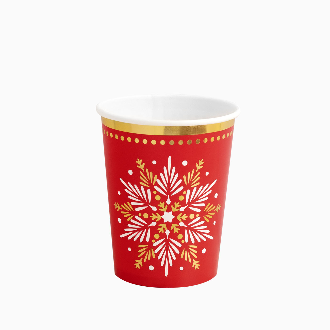Vaso Navidad 270cc Copo de Nieve Rojo
