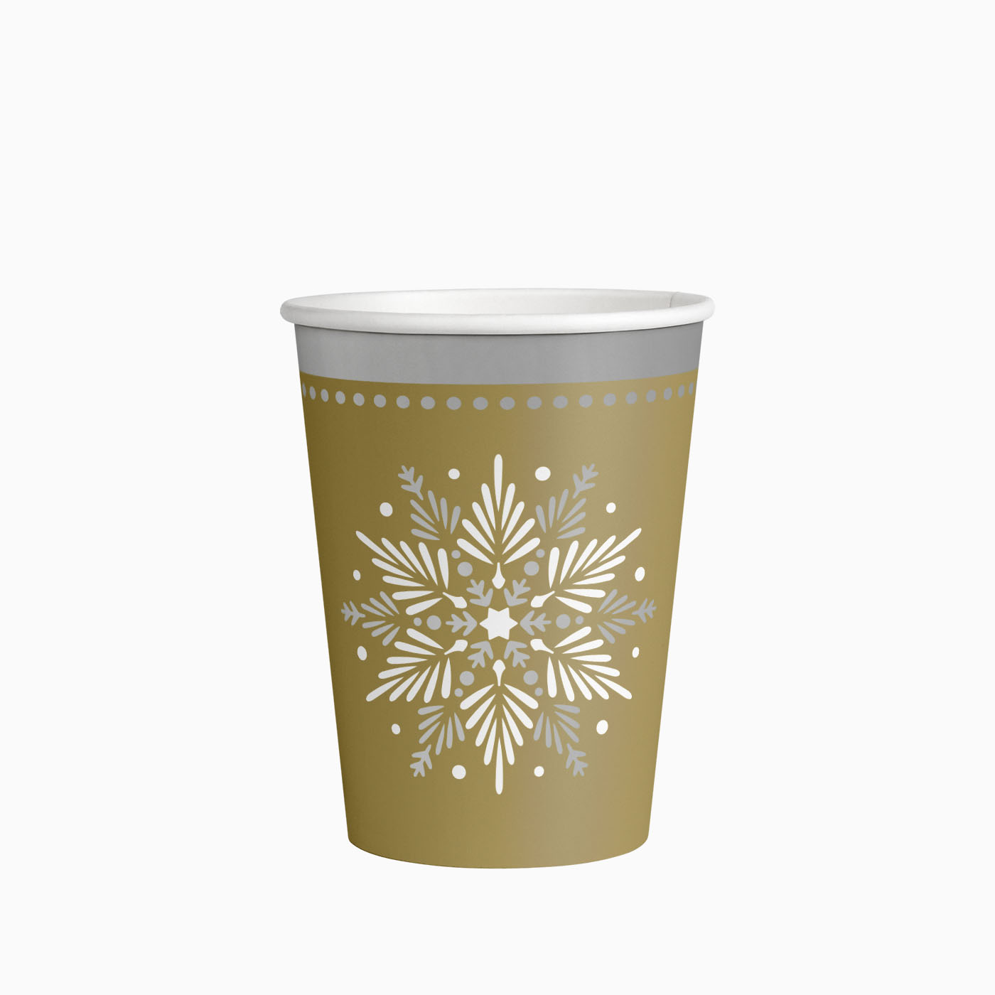 Vaso Cartón 270cc Oro Navidad - Estrella 6 uds
