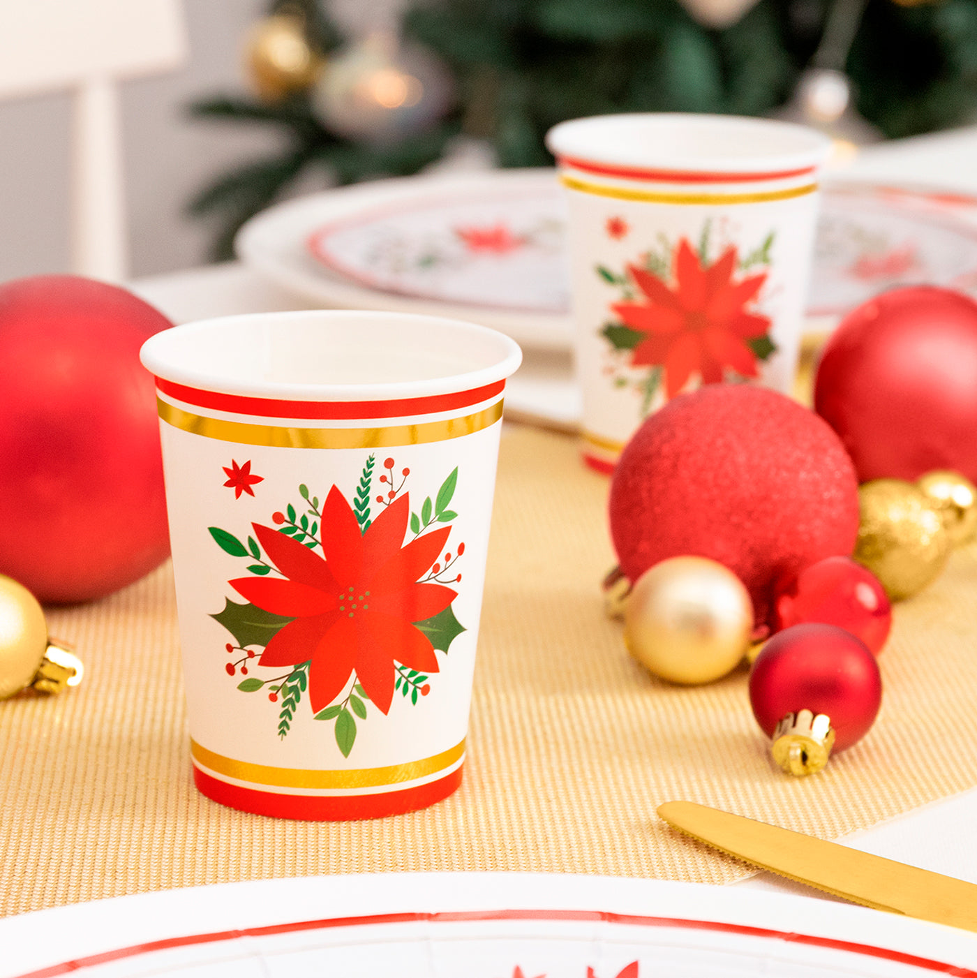 Vaso Navidad 270cc Flor de Pascua