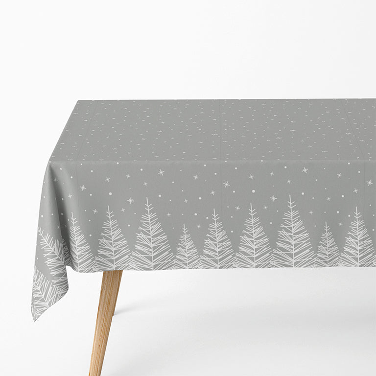Rollo Mantel Navidad Árbol Plata