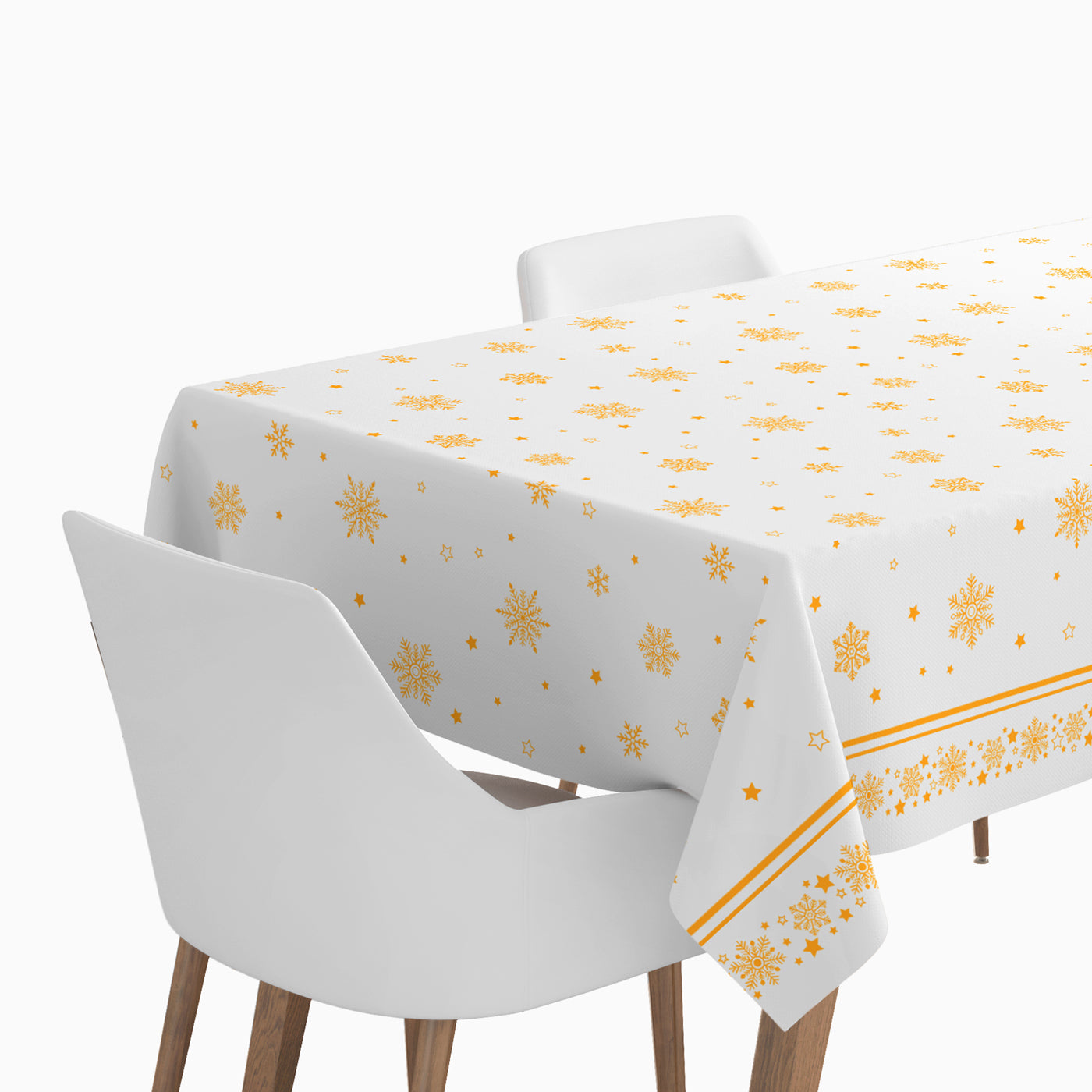 Rollo Mantel Navidad Copo de Nieve Oro