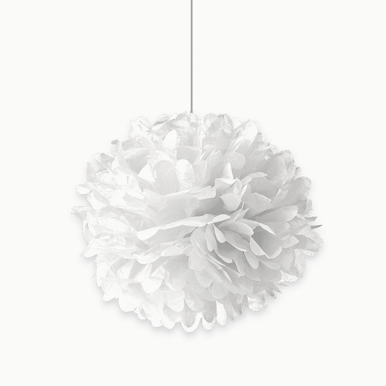 Pom Pom Papel Grande Blanco