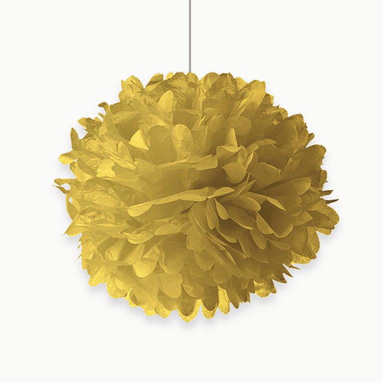 Pom Pom Papel Extragrande Oro