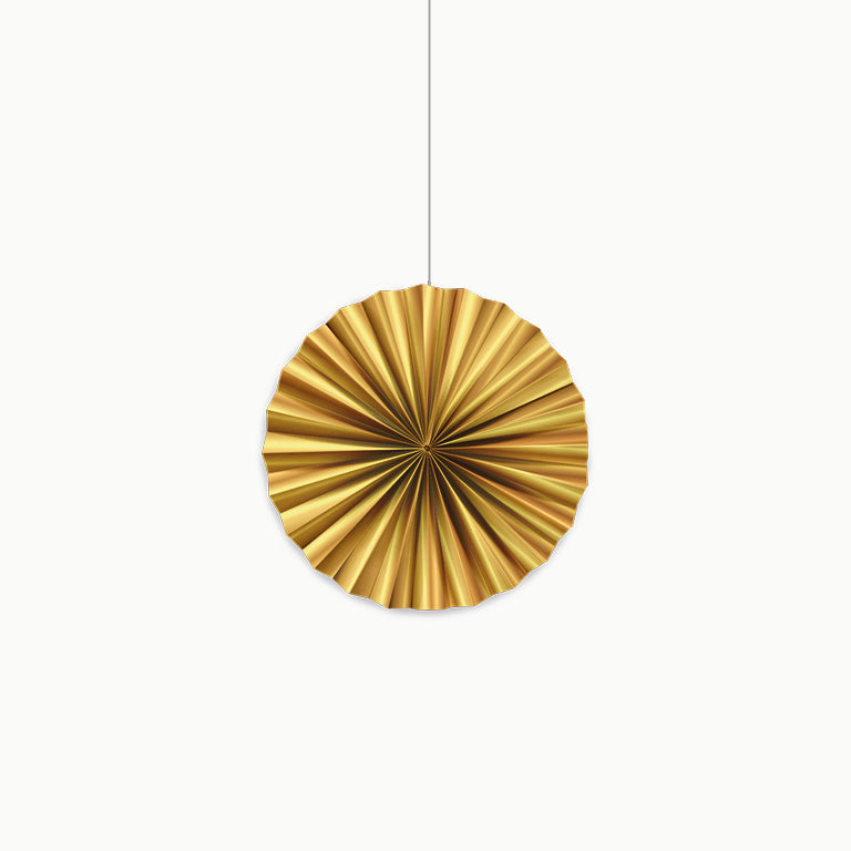 Abanico Papel Mini Metalizado Oro