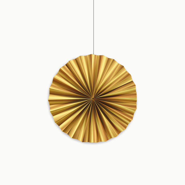 Abanico Papel Mediano Metalizado Oro 30 cm