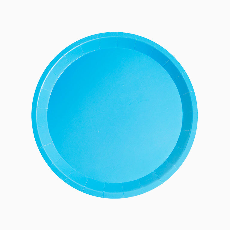 Plato Cartón Llano Redondo Ø20,5 cm Azul 10 uds