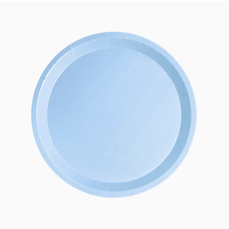 Plato Cartón Llano Redondo Ø20,5 cm Azul Pastel 10 uds