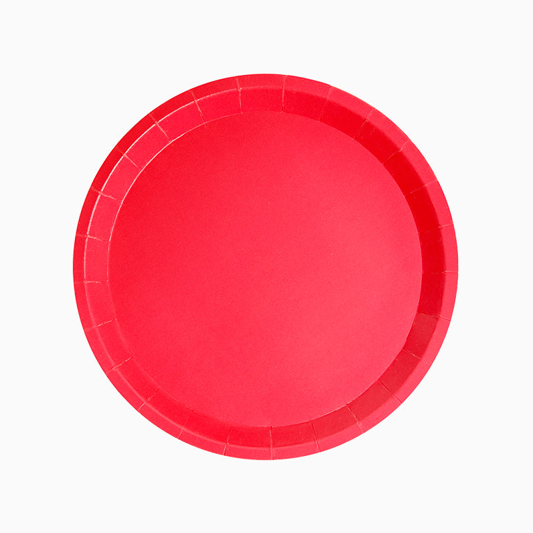 Plato Cartón Llano Redondo Ø20,5 cm Rojo 10 uds