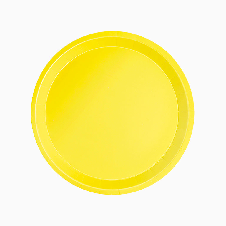 Plato Cartón Llano Redondo Ø20,5 cm Amarillo 10 uds