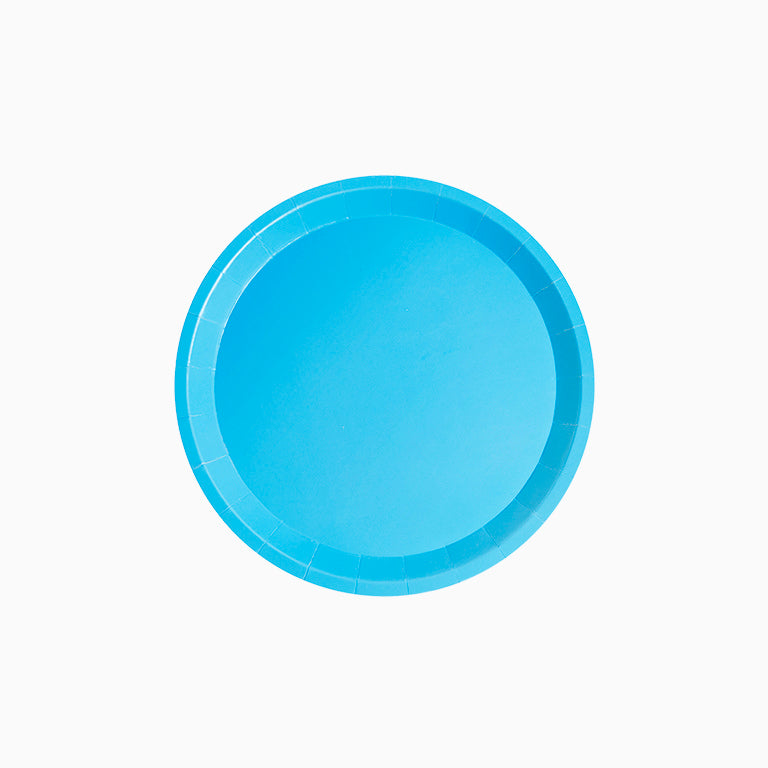 Plato Cartón Llano Redondo Postre Ø17 cm Azul 12 uds