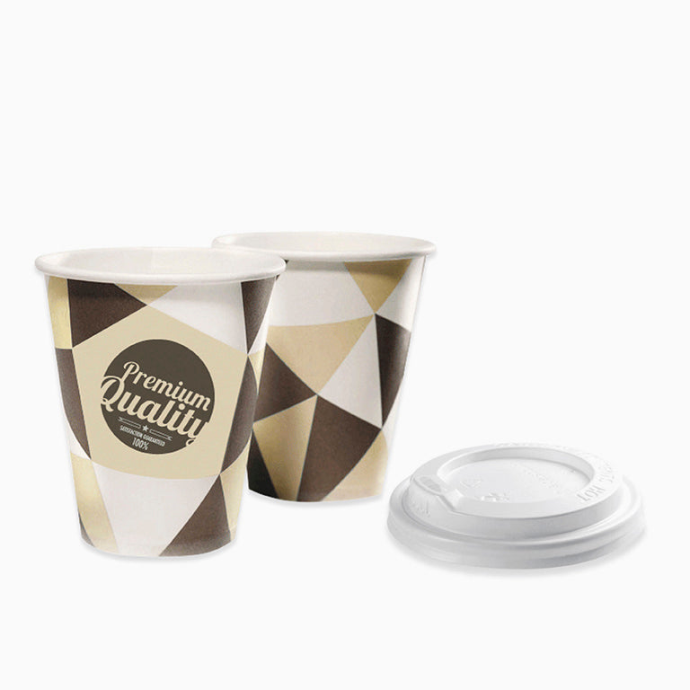 Vaso Cartón 250cc con Tapa Drink 8 uds