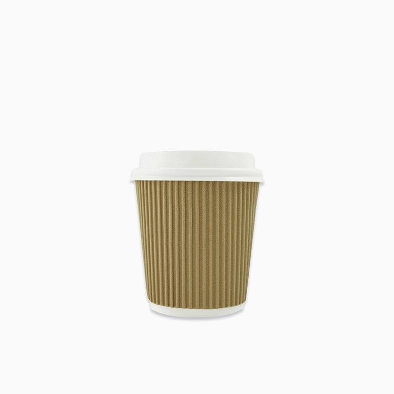 Vaso Cartón 120cc con Tapa Drink Crema 4 uds