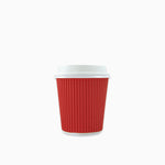 Vaso Cartón Tapa Drink 120 cc Rojo (4 uds)