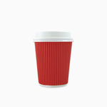 Vaso Cartón Tapa Drink 200 cc Rojo (4 uds)