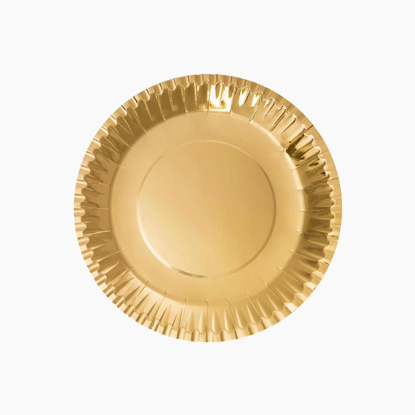 Plato Cartón Llano Postre Metalizado Ø18 cm Oro 12 uds