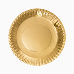 Plato Llano Redondo Cartón Metalizado Ø 23 cm Oro (10 uds)