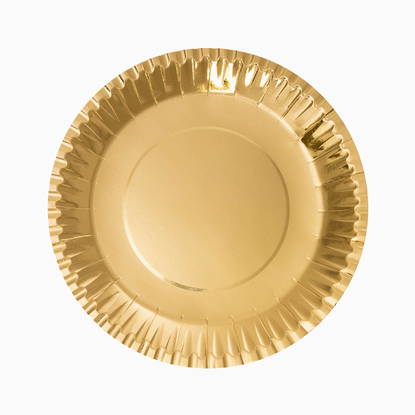 Plato Cartón Llano Redondo Metalizado Ø 23 cm Oro