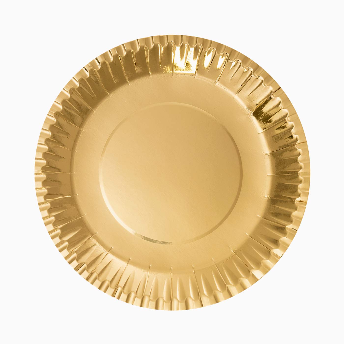 Plato Cárton Llano Redondo Metalizado Ø28 cm Oro 4 uds