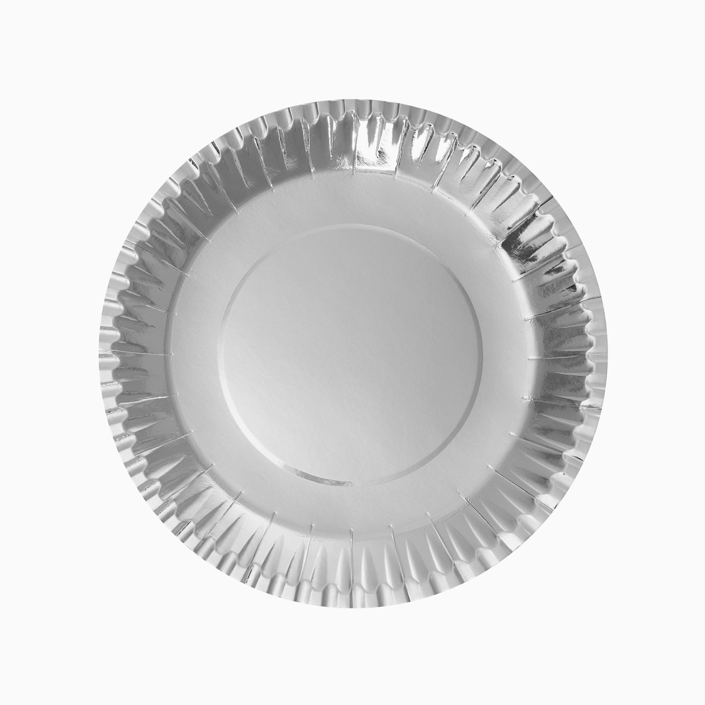 Plato Cartón Llano Metalizado Ø20 cm Plata 10 uds