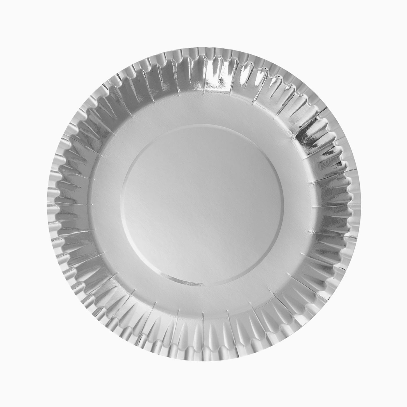 Plato Cárton Redondo Metalizado Ø 23 cm Plata