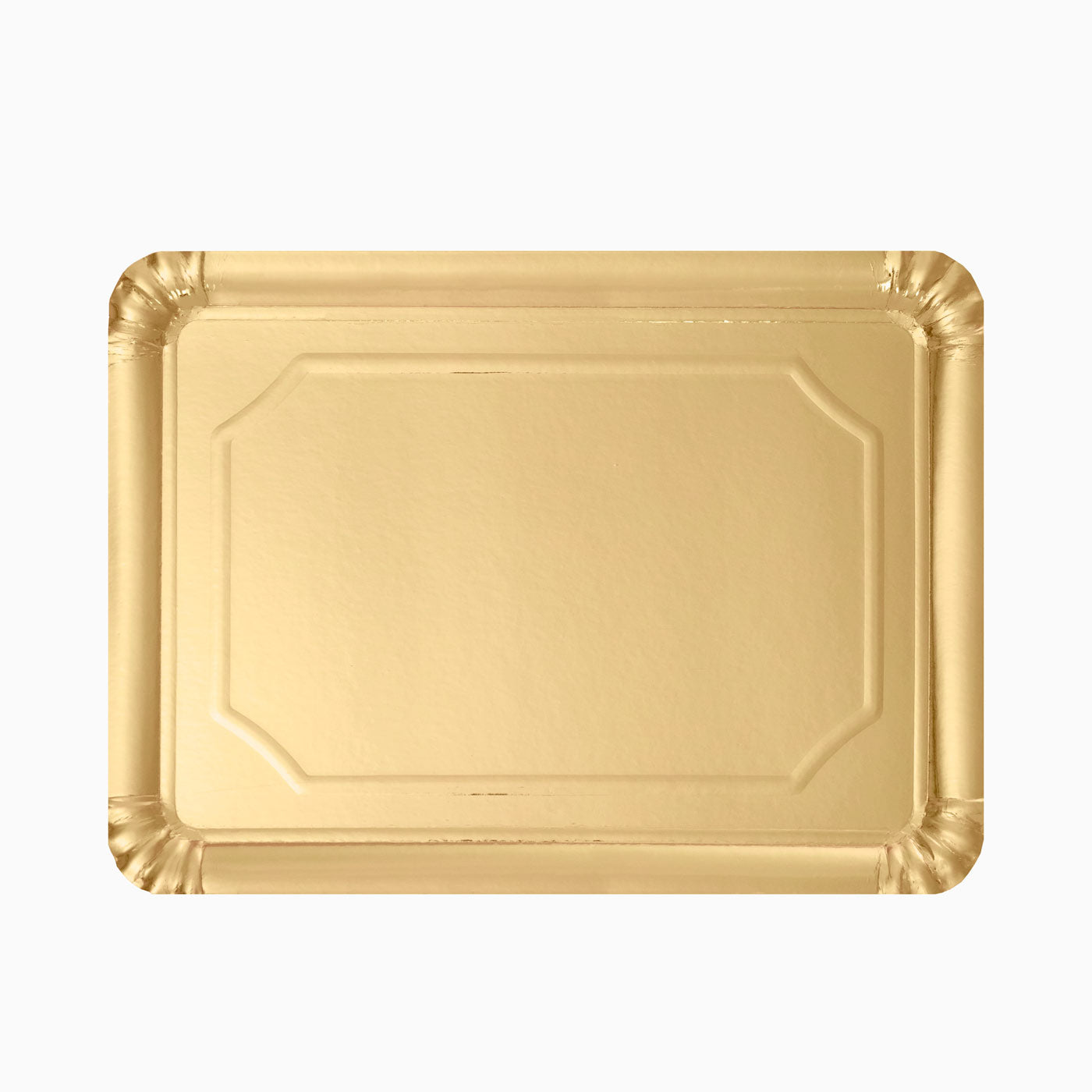 Bandeja Rectangular Cartón Metalizada Oro 25 x 34 cm 48 uds