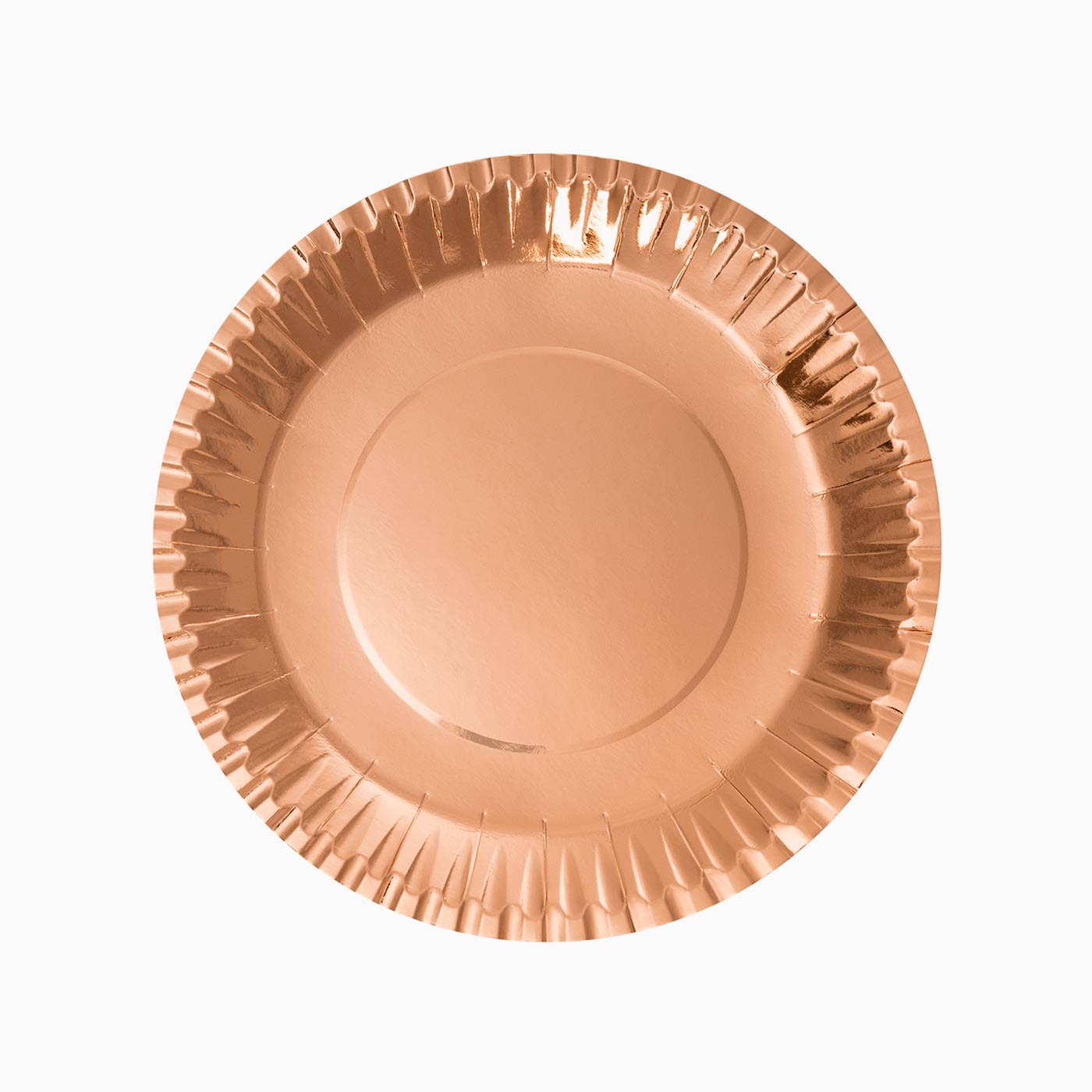 Plato Cartón Llano Metalizado Ø20 cm Oro Rosa 10 uds