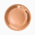 Plato Llano Redondo Cartón Metalizado Ø 23 cm  Oro Rosa (10 uds)