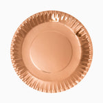 Plato Llano Redondo Cartón Metalizado Ø 28 cm Oro Rosa (4 uds)